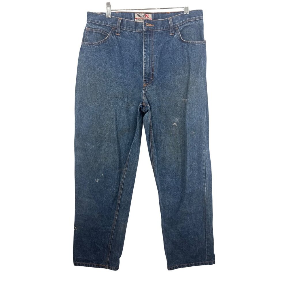Walls Mens FR Jeans Sz 36 x 30 Flame Resistant Blue Denim WorkWear Utility Worn